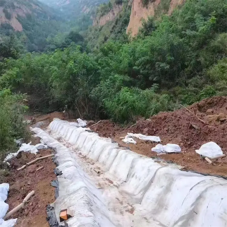 Cement Blanket Used In Ditch